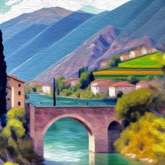 8x10 Italy Tour Lovely Fantasy Art Watercolor Oil Painting Print‎ - Picture 5 of 5